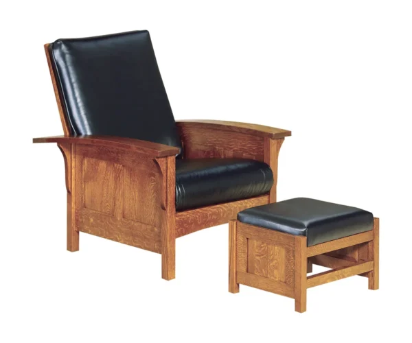 Bow Arm Panel Morris Chair with Footstool