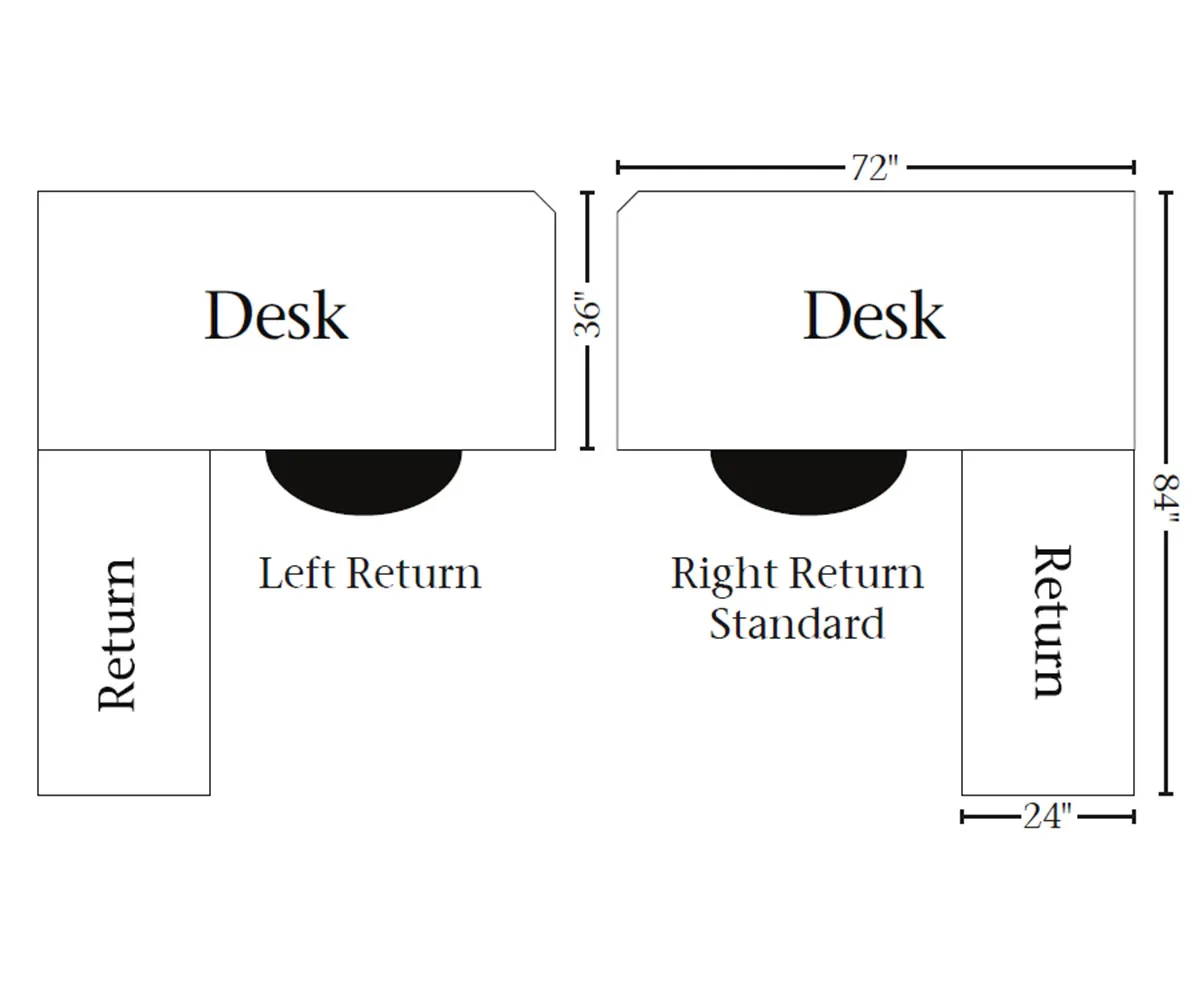 Boston Corner and Return Desk with Hutch - 72"W - Image 3